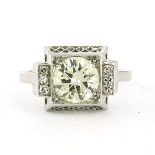 Bague 60 Bague Art déco en platine sertie de diamants (2,30 ct) 58 Facettes