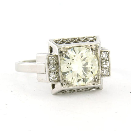Bague 60 Bague Art déco en platine sertie de diamants (2,30 ct) 58 Facettes