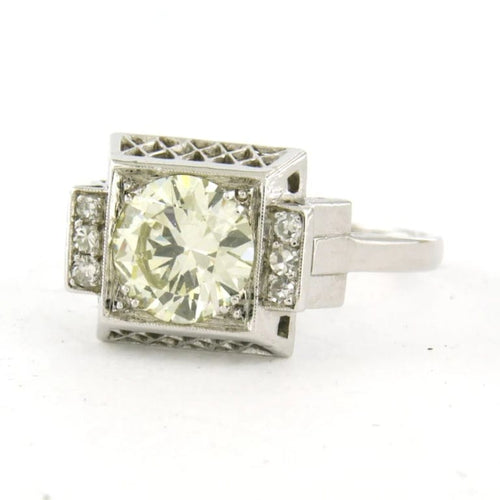 Bague 60 Bague Art déco en platine sertie de diamants (2,30 ct) 58 Facettes