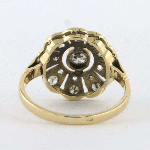 Bague 56 Bague en or jaune 14 carats sertie de diamants 1,00 ct 58 Facettes