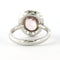 Bague 50 Bague en or blanc 18 carats avec quartz rose et diamants 58 Facettes