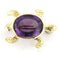 Broche Broche tortue en or jaune 18 carats, améthyste et diamants 58 Facettes