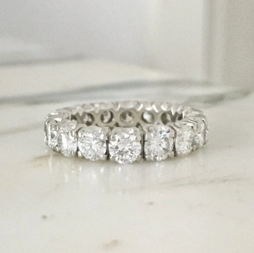 Bague 51 Alliance américaine - Bague en platine sertie de diamants 58 Facettes