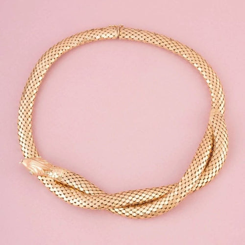 Collier Collier serpent en or jaune 18K et diamants 58 Facettes