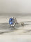 Bague 58.5 Bague pompadour en or blanc 18 k et platine, saphir de Ceylan et diamants 58 Facettes
