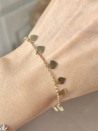 Bracelet Bracelet cœurs en or jaune 18 carats 58 Facettes
