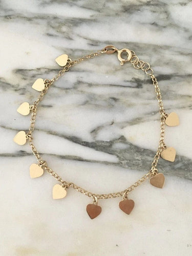 Bracelet Bracelet cœurs en or jaune 18 carats 58 Facettes