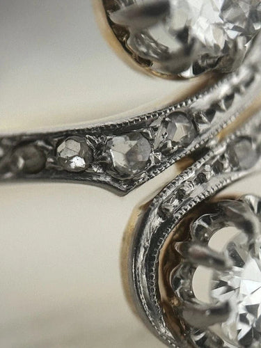Bague 52 Belle Époque - Bague toi et moi en or jaune, platine et diamants 58 Facettes