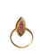 Bague 53 Bague marquise en or jaune et blanc 18K rubis et diamants 58 Facettes