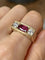 Bague 62.5 Bague Art déco en or jaune 18K avec rubis non chauffé et diamants 58 Facettes
