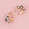 Boucles d'oreilles Belle Époque - Boucles d’oreilles dormeuses en or rose, platine, saphirs et diamants 58 Facettes