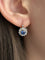 Boucles d'oreilles Belle Époque - Boucles d’oreilles dormeuses en or rose, platine, saphirs et diamants 58 Facettes