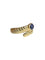 Bague 53 Bague serpent godronnée en or jaune 18K et saphir cabochon 58 Facettes