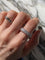 Bague 54 Bague en or blanc 18 carats à fleurs serties de diamants 58 Facettes