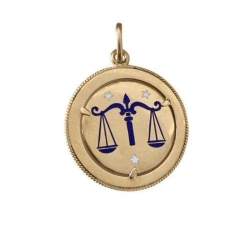 Pendentif Pendentif signe du zodiaque Balance en or jaune 18K 58 Facettes