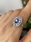 Bague 57 Bague marguerite en or blanc 18K avec saphir et diamants 58 Facettes