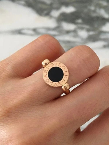 Bague 51 Bulgari - Bague BVLGARI BVLGARI en or rose 18k, nacre et onyx 58 Facettes