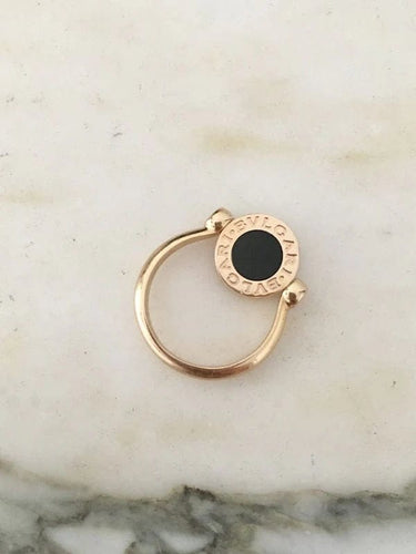 Bague 51 Bulgari - Bague BVLGARI BVLGARI en or rose 18k, nacre et onyx 58 Facettes