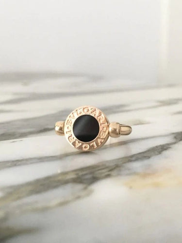 Bague 51 Bulgari - Bague BVLGARI BVLGARI en or rose 18k, nacre et onyx 58 Facettes