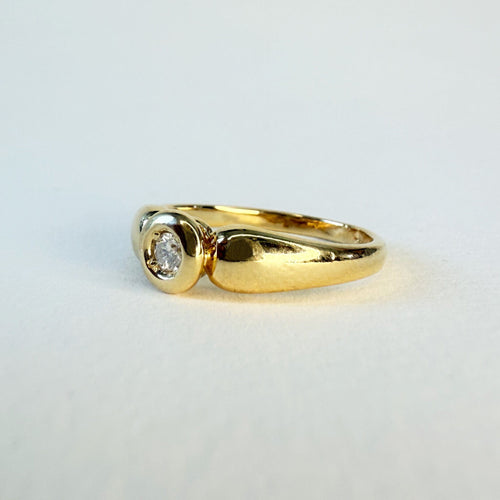 Bague 51 Bague solitaire n° 40 en or jaune 18 carats et diamant 58 Facettes INV040