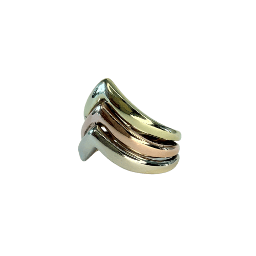 Bague 53 Bague trois ors - Bague en or jaune, or rose et or blanc 58 Facettes INV044