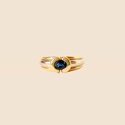 Bague 52 Bague deux ors saphir – Années 1990 58 Facettes