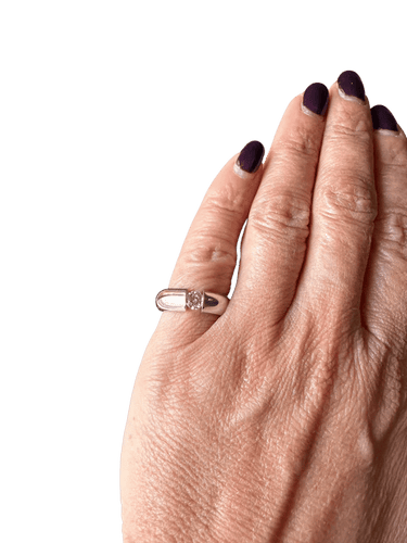 Bague 51 Solitaire - Bague en or blanc 18 carats et diamant taille brillant 58 Facettes 1.0001720/1