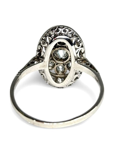 Bague 54 Bague ancienne en or blanc 18K et diamants (0,50 ct) 58 Facettes 1417
