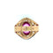 Bague 58 Bague vintage soviétique en or jaune 585 avec pierre rose 58 Facettes 003