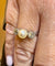 Bague 56 Bague solitaire ancienne en platine 950, perle et diamants 58 Facettes 90725/ac12559