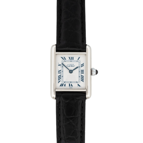 Montre Cartier Tank Must - Montre SM en argent, cadran ivoire à chiffres romains 58 Facettes 1