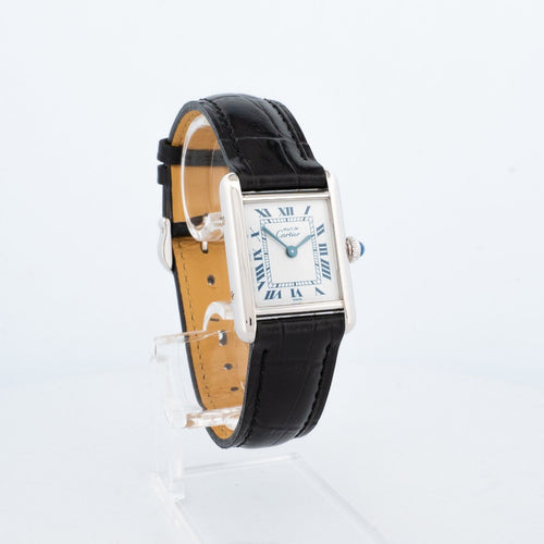 Montre Cartier Tank Must - Montre SM en argent, cadran ivoire à chiffres romains 58 Facettes 1