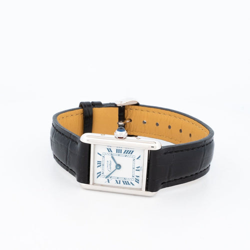 Montre Cartier Tank Must - Montre SM en argent, cadran ivoire à chiffres romains 58 Facettes 1