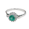 Bague 54 Bague émeraude et diamants en or blanc 18k 58 Facettes S464