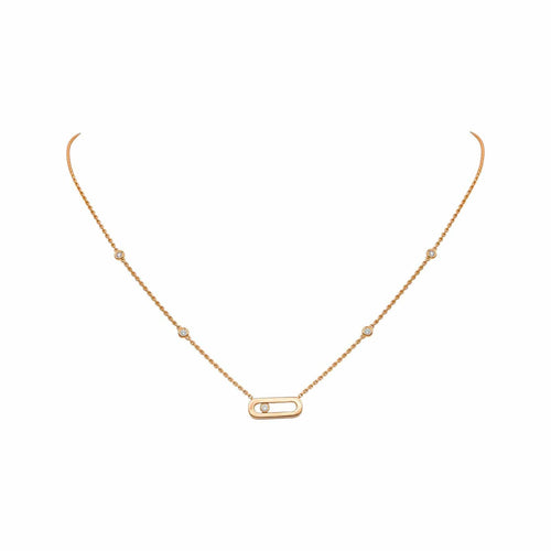 Collier Messika Collier  Move Uno Or rose Diamant 58 Facettes 4815885CN