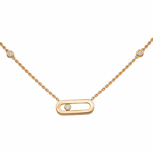 Collier Messika Collier  Move Uno Or rose Diamant 58 Facettes 4815885CN
