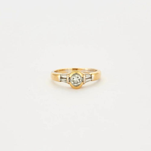 Bague 53 Solitaire - Bague en or jaune 18 carats et diamants 58 Facettes