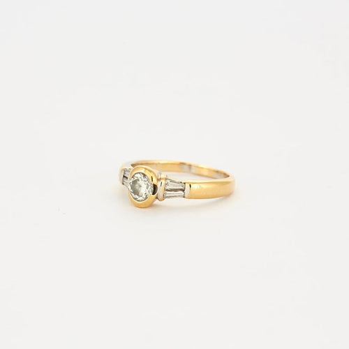 Bague 53 Solitaire - Bague en or jaune 18 carats et diamants 58 Facettes