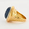 Bague 59.5 Bague chevalière en or 18K avec saphir gravé et diamants 58 Facettes