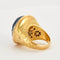 Bague 59.5 Bague chevalière en or 18K avec saphir gravé et diamants 58 Facettes