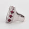 Bague 55 Bague cocktail damier en or blanc 18K aux tourmalines 58 Facettes