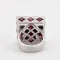 Bague 55 Bague cocktail damier en or blanc 18K aux tourmalines 58 Facettes