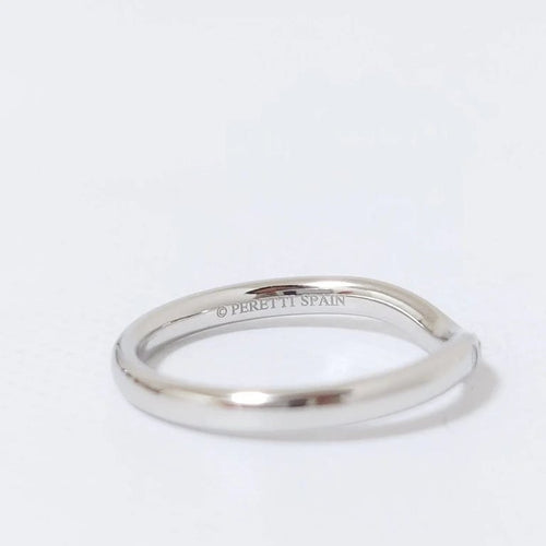 Bague 50 Tiffany & Co Elsa Peretti - Alliance incurvée en platine et diamants, taille 50 58 Facettes 1