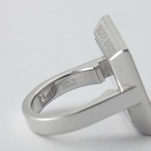 Bague 52 Chopard Happy Spirit - Bague en or gris 750 avec diamant 0,10 ct 58 Facettes 760