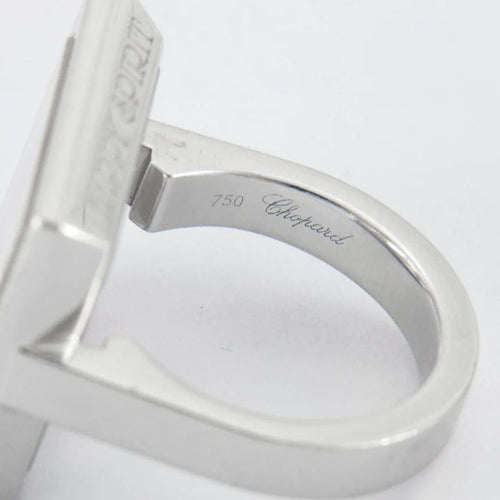 Bague 52 Chopard Happy Spirit - Bague en or gris 750 avec diamant 0,10 ct 58 Facettes 760