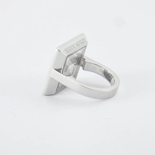 Bague 52 Chopard Happy Spirit - Bague en or gris 750 avec diamant 0,10 ct 58 Facettes 760
