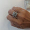 Bague 57 Bague rétro en or gris 750 sertie de diamants 58 Facettes