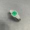 Bague 54 Bague en or blanc 18 kt avec émeraude de Colombie et diamants 58 Facettes