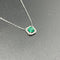 Collier Collier pendentif émeraude de Colombie entourée de diamants en or blanc 58 Facettes