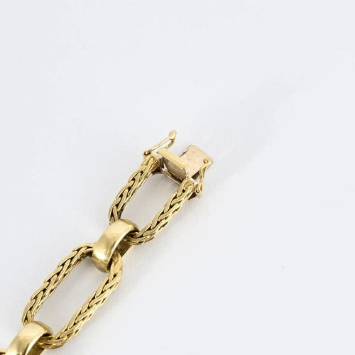 Bracelet Bracelet à maillons mats et polis en or jaune 14 kt 58 Facettes